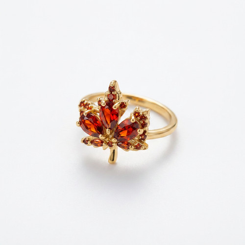 Anello foglia acero oro