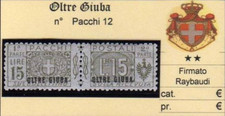 Italia Oltre Giuba - Pacchi n.12 cv 675$ MNH** Firmato Raybaudi