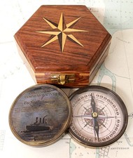 BUSSOLA OTTONE ANTICATO CON