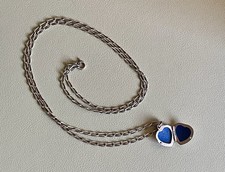 Collana Vintage Argento 925 Con Pendente Apribile Forma Cuore