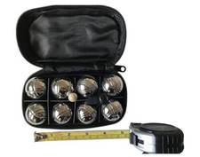 BuyBocceBalls Listing - 8 Ball 33mm Metal Mini Bocce/Petanque Set with Black 