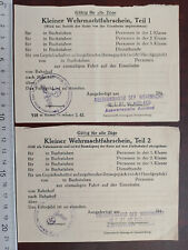 BIGLIETTO TRENO WW2 KLEINER WEHRMACHT FAHRSCHEIN THIRD REICH ZUG DEUTSCHE GERMAN