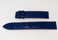 CINTURINO IN PELLE MARCA BAUME & MERCIER 18 mm BLU, ORIGINALE SVIZZERA