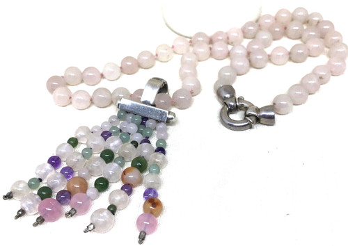 Collana quarzo rosa con - collana,
