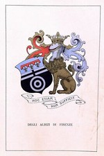 1901 ARALDICA STEMMA FAMIGLIA DEGLI ALBIZI FIRENZE