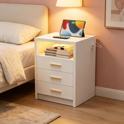 Comodino led lucido - comodino,