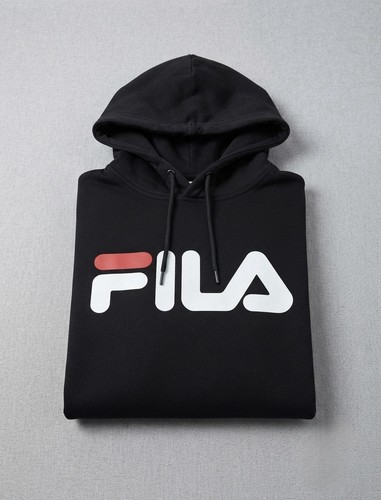 Felpa nera fila con - con, cappuccio
