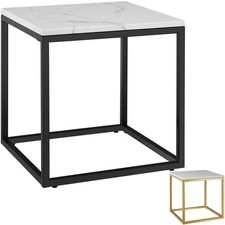 Tavolino marmo quadrato da divano moderno salotto telaio in acciaio soggiorno