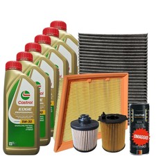 Kit Tagliando Ford Fiesta VII Ecosport 1.5 TDCi Filtri 6 Olio 5W30 Castrol 