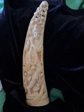 avorio antico Statuetta Finemente Intagliata 