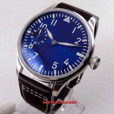 Orologio uomo meccanico 44mm sterile quadrante blu luminoso ST3600 carica manuale 6497