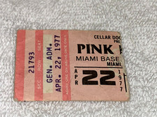 BIGLIETTO PINK FLOYD 1977 STUB MIAMI FLORIDA ROGER WATER DAVID GILMOUR Ephemer USA
