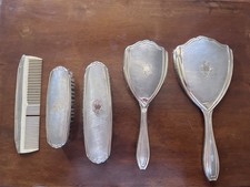 Set da toletta vintage in argento 800. Anni '40. 5 pezzi