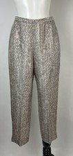 Pantalone Emanuel Ungaro 100% seta piatto davanti avorio tortora 6 40 GRUPPO GFT