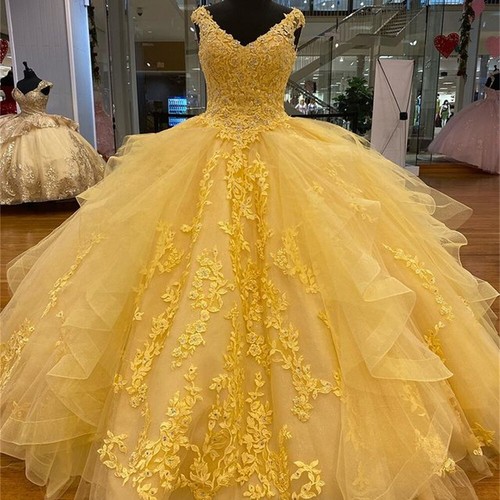 Abito quinceanera giallo - quinceanera,