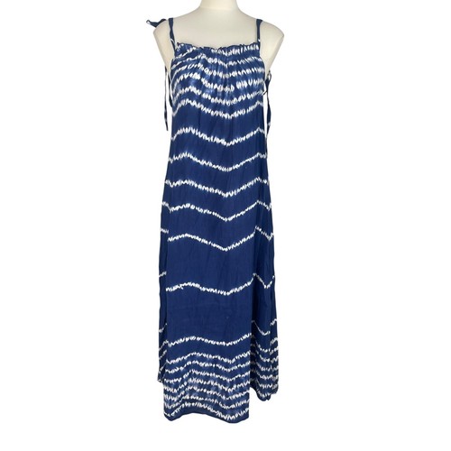 Maxi abito voto blu tie - maxi,