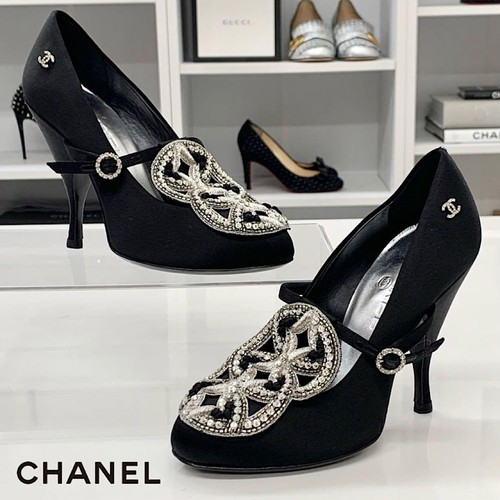 Chanel decolte nere raso - chanel,