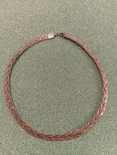 Collana Donna  Maglia Rigida Intrecciata Argento Vintage 