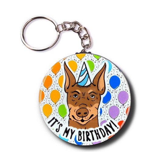 Portachiavi doberman marrone - portachiavi,