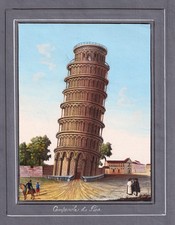 Torre Di Pisa Aquatinta Incisione 1820