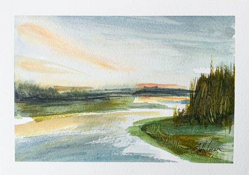 Quadro acquerello 5x7 - , maine