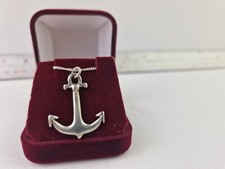 Ancoraggio marittimo navale navi argento sterling Regno Unito governo punzonato e catena 18" 925