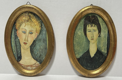 Vintage modigliani stile ovale - vintage,