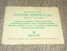 ROLEX OYSTER PERPETUAL RED SEAL CHRONOMETER ONLY PAPER