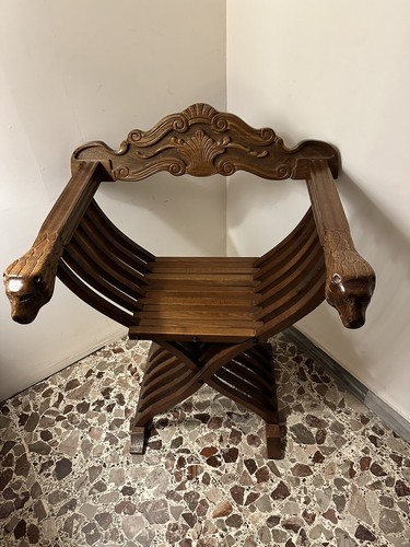 Antica sedia legno savonarola - legno,