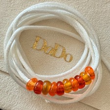 Dodo Pomellato Rondelle Plastica Arancio Rosse Bracciale Collana Tenaka Unisex