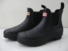 Stivaletti da pioggia donna 7 M Hunter originali bicolore neri in gomma stivaletti slip-on