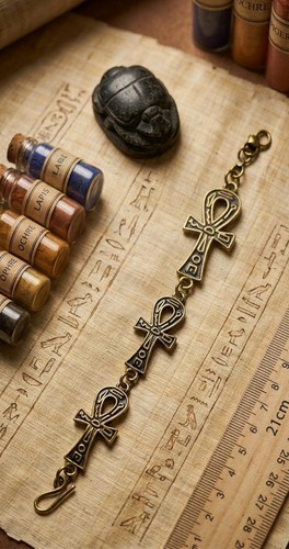 Bracciale ankh egiziano fatto - bracciale,