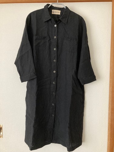 Abito nero con camicia lino - abito,