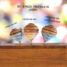 SET. 3 PEZZI TROTTOLA LEGNO