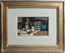 EPIFANIO POZZATO Dipinto Quadro Originale  Olio su Tavola  Natura Morta cornice