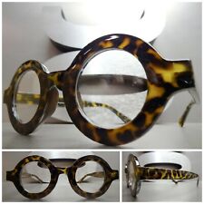 Vintage Retrò Stile Lenti Trasparenti Occhiali Piccolo Tondo Tartaruga Montatura