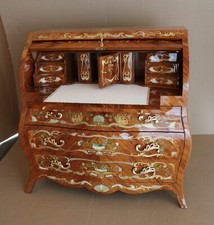 Scrittoio ufficio stile Rococò cilindro fine intarsiato