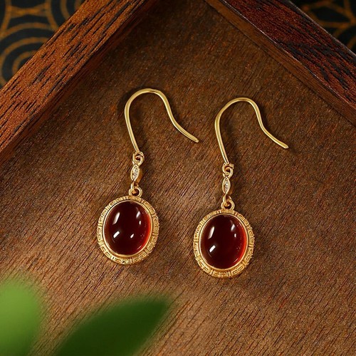 Orecchini donna giada - , rossa