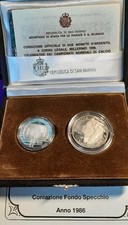 1986 San Marino - Monete Campionati Mondiali  Calcio -PROOF. Dittico in Argento 
