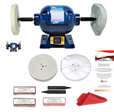 Smerigliatrice lucidante gioielli panca 370 W + kit lucidatura scopini 6