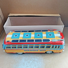 1950s Very RARE Vintage Tin Toys Yonezawa Diamond Bus Friction robot Japan + Box