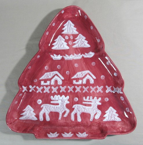 Servizio piatti ceramica rosso
