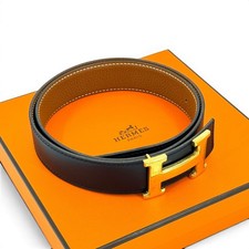 Auth HERMES H-Belt Reversible