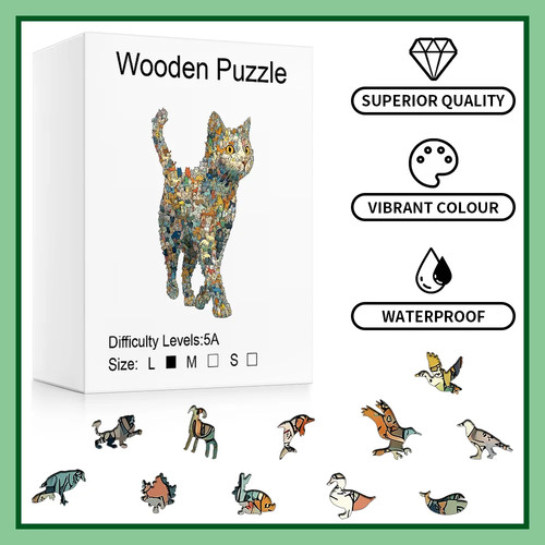 Puzzle gatto legno 3d - in,