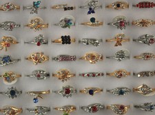 Lotto Ingrosso 60pz Stile Misto Donna Moda Gioielli Riempiti Strass Anelli