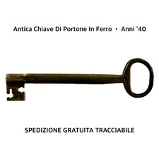 ANTICA CHIAVE DI PORTONE IN FERRO • Vintage Originale Epoca Anni ‘40 • ITA