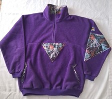 Felpa Pile Salewa Anni 90 Vintage Purple Pile Fleece Tg. Xxl