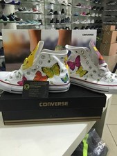 Converse Bianche Alte Paint