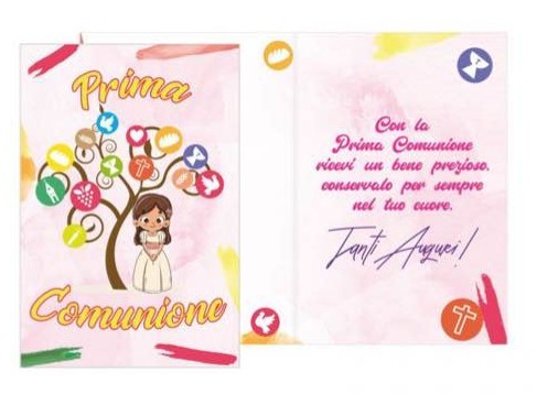 Biglietto auguri comunione - di,