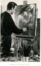 Karl Erich Muller Pittore Tedesco Dipinto Con Cavalletto Foto D'Arte Vintage